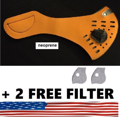 Face Mask Active Carbon Filter & Breathing Valve + 2 Free 5Layer PM 2.5 Filter  