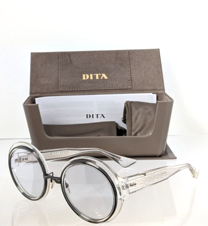 Pre-owned Dita Authentic  Sunglasses Micro-round Dts 406-a-03 Transparent & Gunmetal In Clear & Palladium