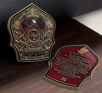 Challenge Coin Fire Dept 343 Fallen Hero Firefighter 911 Shield Commemorative