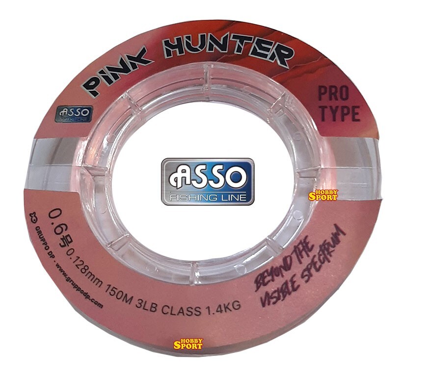 FILO ASSO PINK HUNTER 0,128mm COLORE PINK  150 MT X MULINELLO