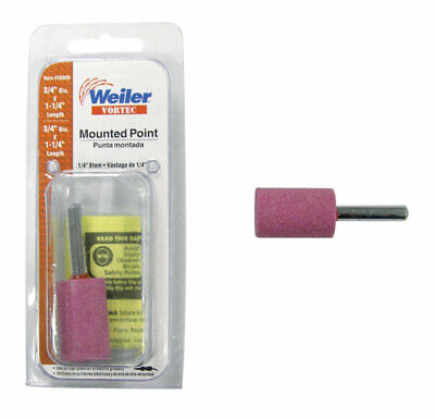 Weiler Vortec 1-1/4 in.   D X 0.25 in.   L Aluminum Oxide Stem Mounted Point Cyl