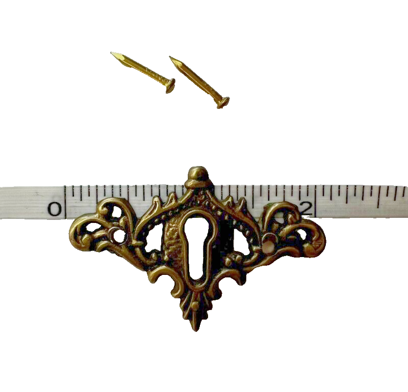 Victorian Keyhole Escutcheon Antique Brass 2 1/8"  X  1 3/8"