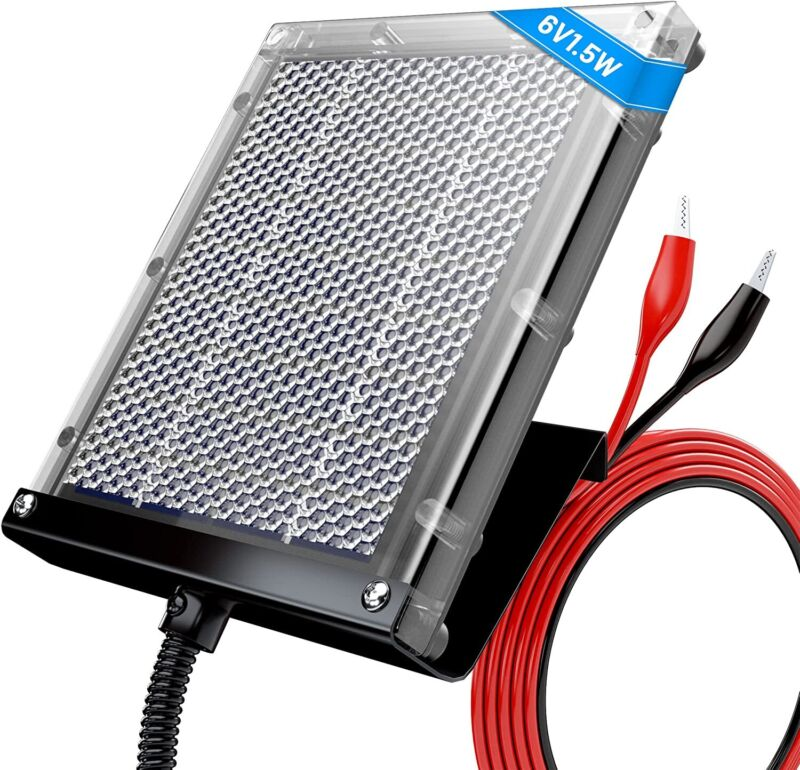 6V 1.5W Solar Panel to Recharge Deer Feeder Battery Waterproof Outdoor Solar