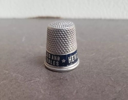 Vtg 1930's Aluminum Advertising Thimble Henderson Corset Girdles & Brassiere #2