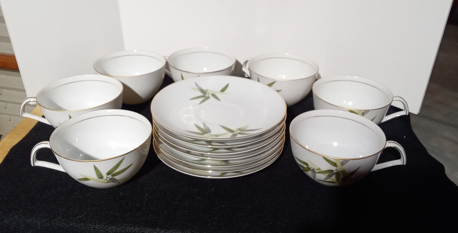 花器☆NARUMI BORN CHINA Japanese Porcelain Teacup Mug Saucer Set Vtg Narumi Bone