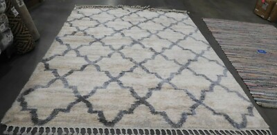 CREAM / GREY 8' X 10' Stained Rug, Reduced Price 1172617067 BFG627A-8