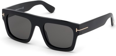 Pre-owned Tom Ford Ft0711 Shiny Black Shiny Black 01a Sunglasses In Gray