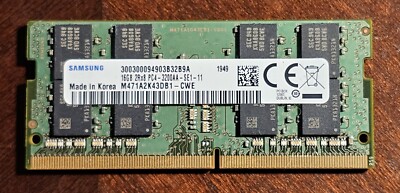 x1 16GB Samsung 2Rx8 PC4 3200AA-SE1-11 DDR4 M471A2K43DB1-CWE RAM