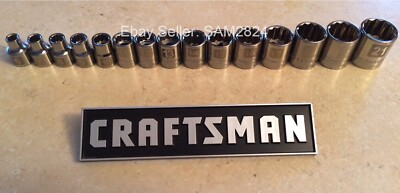 Craftsman 15pc 3/8'' METRIC 12pt Point LASER ETCHED Socket Set Tools
