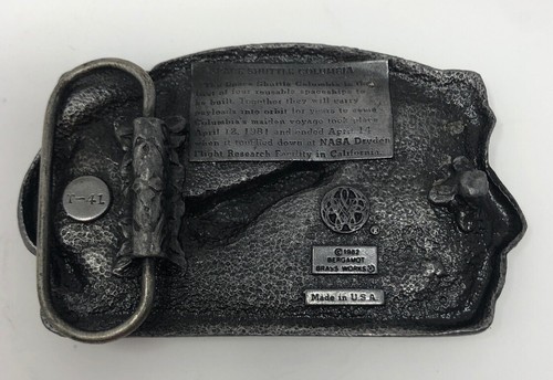 Vintage The Space Shuttle Columbia Belt Buckle NASA 1982 Bergamot Brass Works