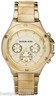 Pre-owned Michael Kors Gold Tone,horn Acrylic,s/steel,chronograph,date Watch-mk5449 In Tan