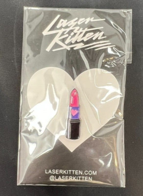 Laser Kitten Lipstick Lapel Pin 