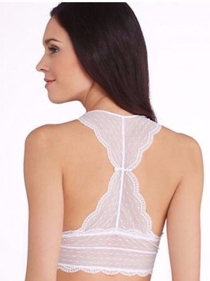 NEW Honeydew Scarlette 331039 L Large Lace Back Bralette Racerback WHITE BLACK