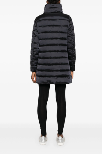 Pre-owned Save The Duck Womens Black Polyester Lydia Long Sleeve Puffer Jacket Coat