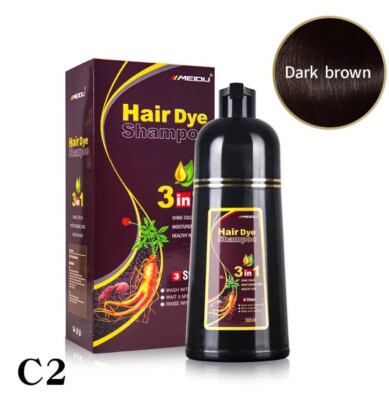 MEIDU Hair Dye Color Shampoo 500ml (DARK BROWN) USA FREE Ship