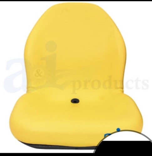 Universal High Back Seat, Bobcat, JD, NH, UTV, Tractor, Skidsteer, Yellow Vinyl