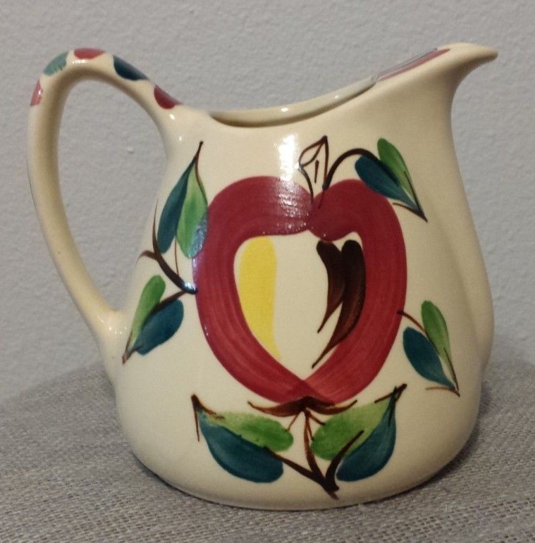 1940's Purinton Slipware 'Open Apple' Lemonade PITCHER Jug Large