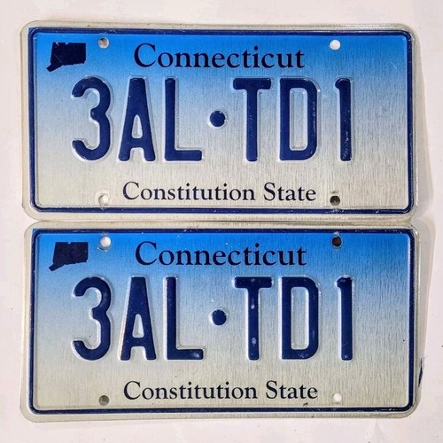 CONNECTICUT LICENSE PLATE PAIR 🔥FREE SHIPPING🔥 1 ~ RANDOM MATCHING SET