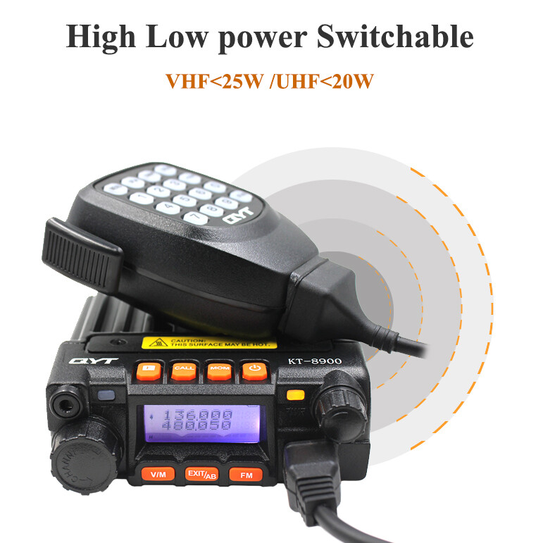QYT KT8900 25W Mini mobile Radio Dual band 136174&400480MHz 2 Way