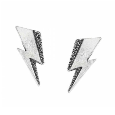 Alchemy Gothic David Bowie Flash Pewter Stud Earrings   Local Stock   Gothic