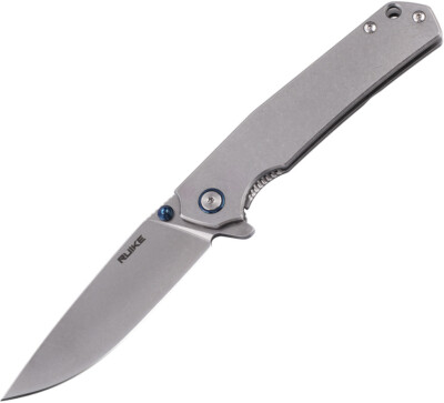 Ruike P801 Framelock Stonewash Stainless Plain Edge Folding Pocket Knife P801SF