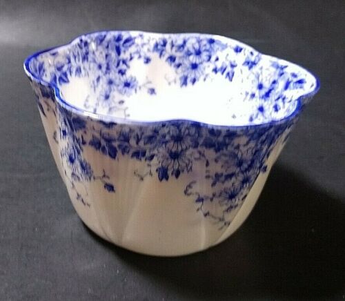 Shelly Dainty Blue mini open sugar bowl with blue trim
