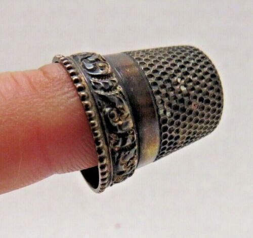 Antique Gold Sterling Silver Thimble Size 11 Marked Inside Maybe Germany/Europe