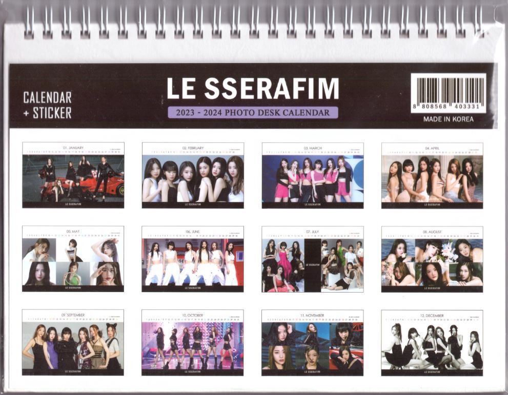 LE SSERAFIM Photo Calendar Year 2023 & 2024 K-POP 202208