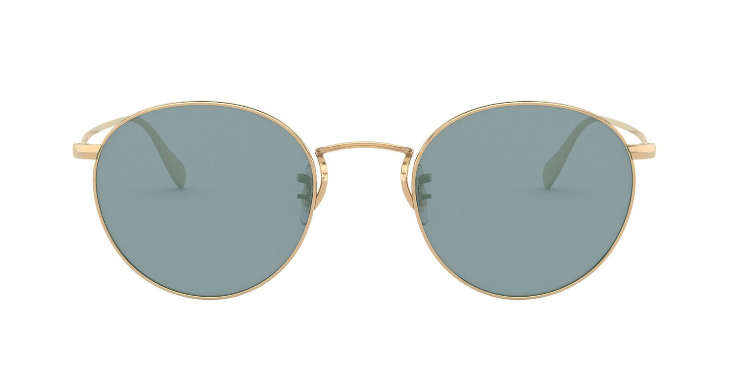 Pre-owned Oliver Peoples Coleridge Sun Ov 1186s Gold/cobalto (5145/56) Sunglasses In Blue
