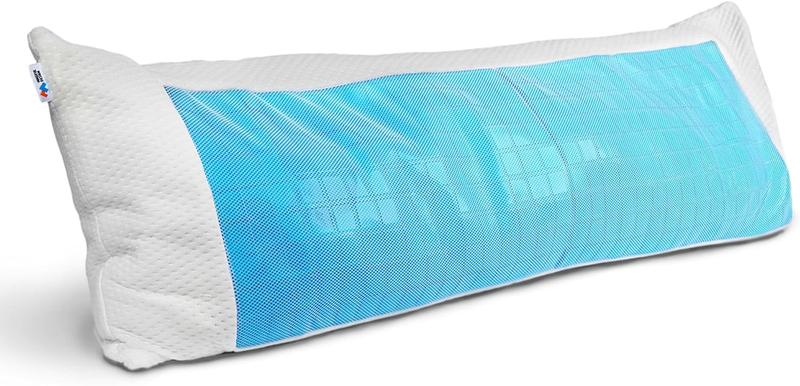 Cooling - Extra Firm Full Shredded Memory Foam Body Pillow W/Cooling Gel, Suppor