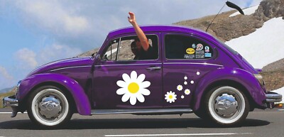Daisy Flower Decals Car Stickers Window VW Bug Hippy VW Camper
