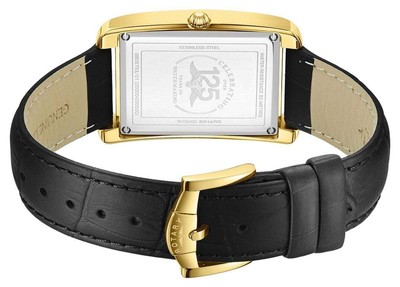 Pre-owned Rotary Men's Dress (29mm) White Rectangular Dial / Black Leather Strap