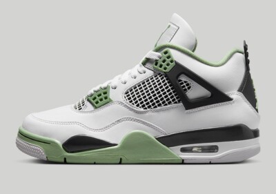 2023 WMNS NIKE AIR JORDAN 4 RETRO SZ 9 WHITE OIL GREEN DARK ASH OG AQ9129-103