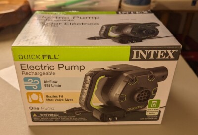 NEW Intex 120 V Quick Fill Cordless Rechargeable Inflatable Air Pump/ #66641E