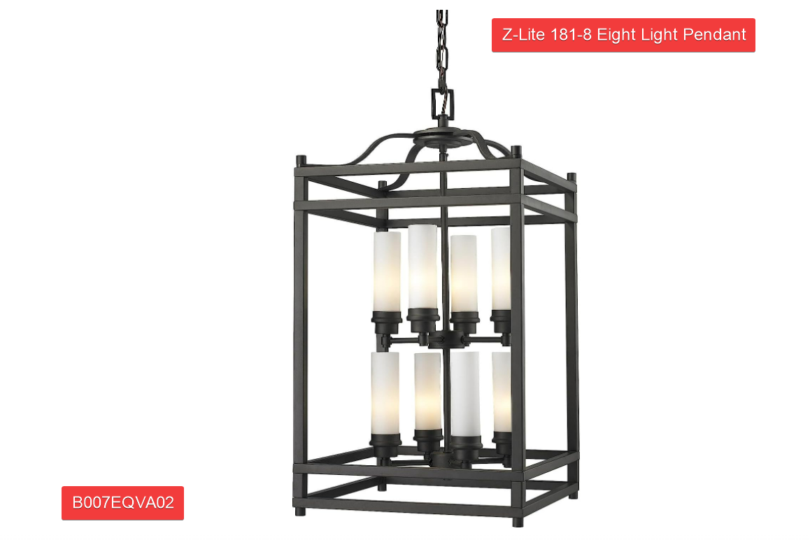 ZLite Eight Light Pendant Traditional Hanging Pendant lamp ceiling light Fixture