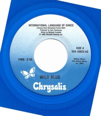 WILD BLUE INTERNATIONAL LANGUAGE OF DANCE/WHEN I THINK ABOUT YOU 45RPM BLUE VINY