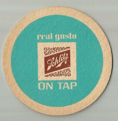 12 Schlitz Real Gusto On Tap Beer Coasters 2 different colors 6 of each