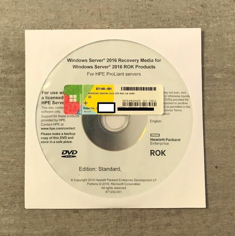 MS Windows Server 2016 Standard OEM Vollversion fr HP(E) Server 16Core englisch
