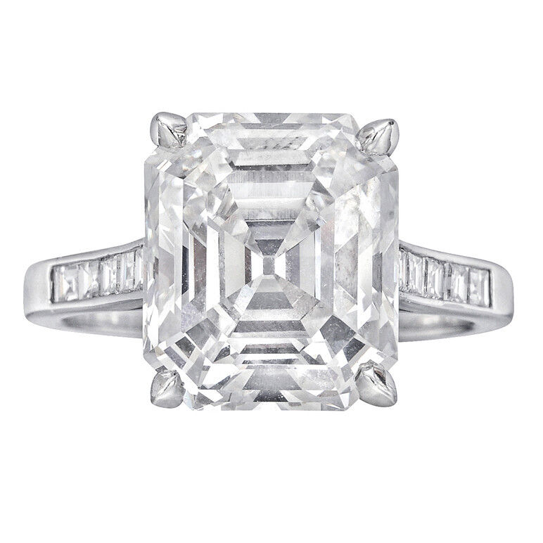 Flawless 2.00 Carat Asscher Cut Diamond Engagement Ring 18k Gia Certified