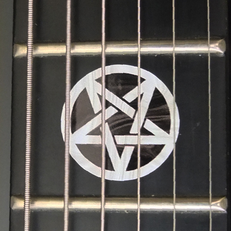 Pentagram MOP & BLACK PEARL Fret Markers Inlay Sticker Decal for BASS & GUITAR