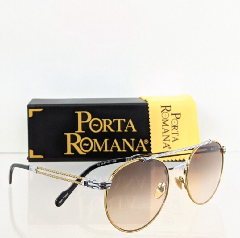 Pre-owned Porta Romana Authentic  Sunglasses Mod 012 Col 12a2 Gold Plated Vintage Frame In Brown