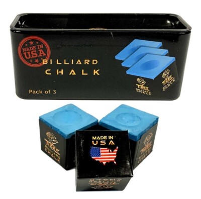  New Tiger Billiard Performance Chalk - Three Pieces & Case - Authorized Dealer
