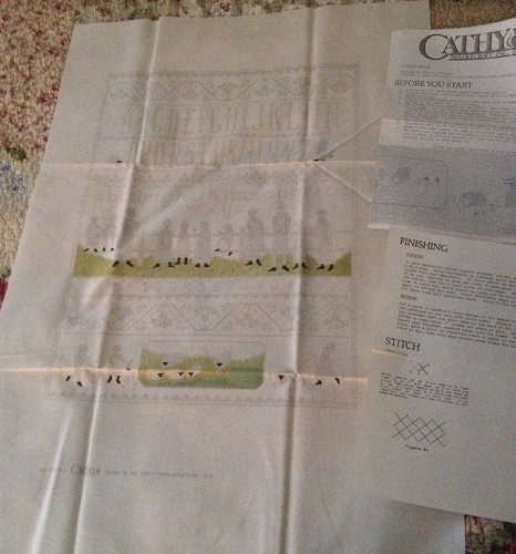 Shirley Alderman Cross Stitch COLONIAL SAMPLER Vtg 1985 CATHY Needlecraft #0407