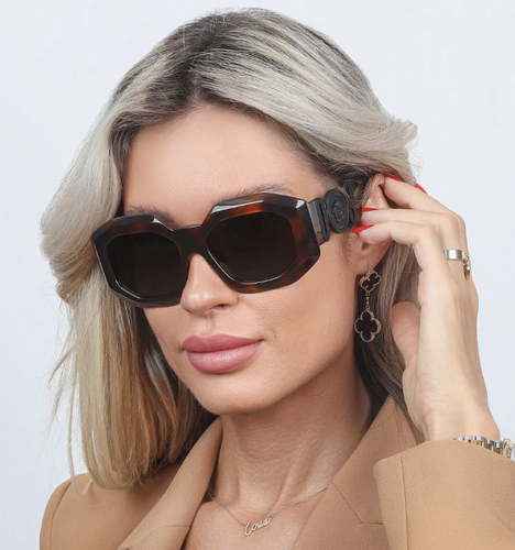 Pre-owned Versace Ve4424u-521787-56 Havana Sunglasses