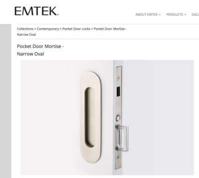 EMTEK 2164 US14 NARROW OVAL PASSAGE POCKET DOOR TRIM ONLY, POLISHED NICKEL, 