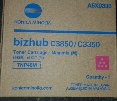 Konica Minolta TNP48M A5X0330 Magenta Toner Cartridge C3350 C3850 FREE SHIP