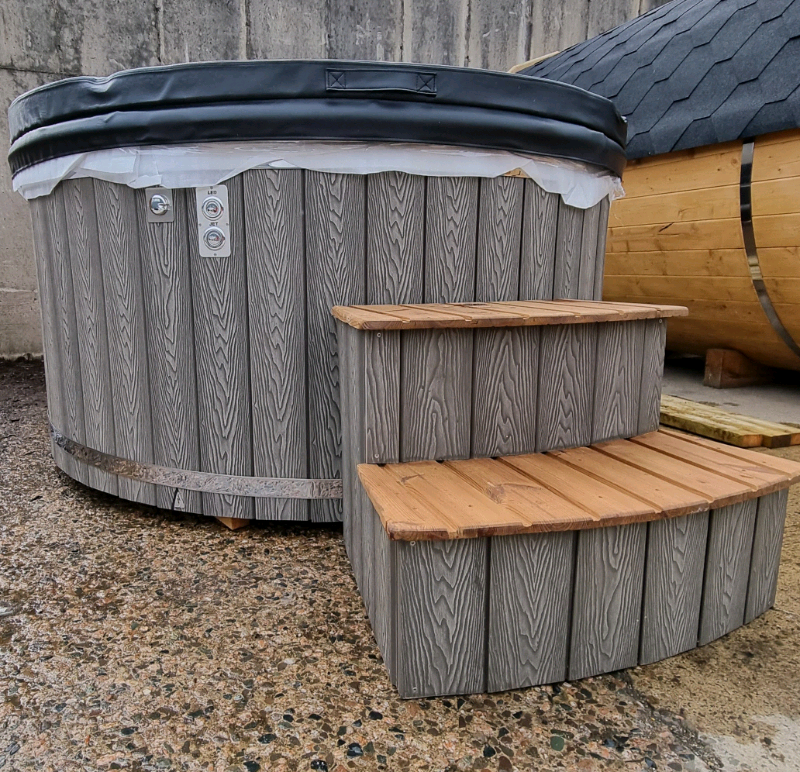 Wood fired Hot tub with integrated stove in Magherafelt, County