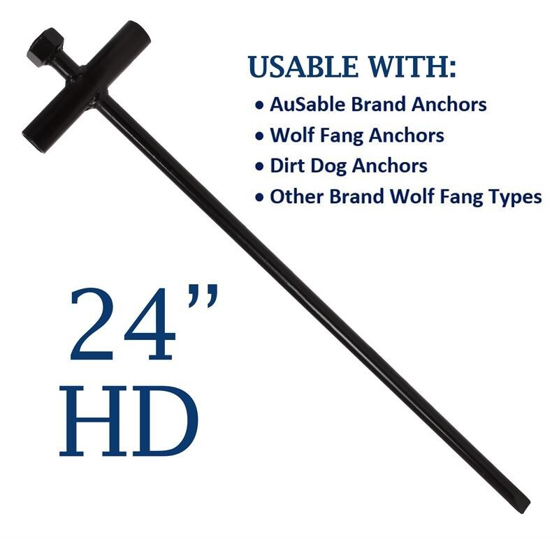 Trapping Stake Anchor Package - 1 Dozen AuSable 15" Cable Stakes w/  HD T-Driver
