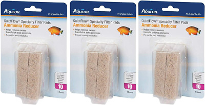 3 Pack Aqueon Quiet Flow 10 Ammonia Reducing Specialty Filter Pad 4 ct. Per Pack