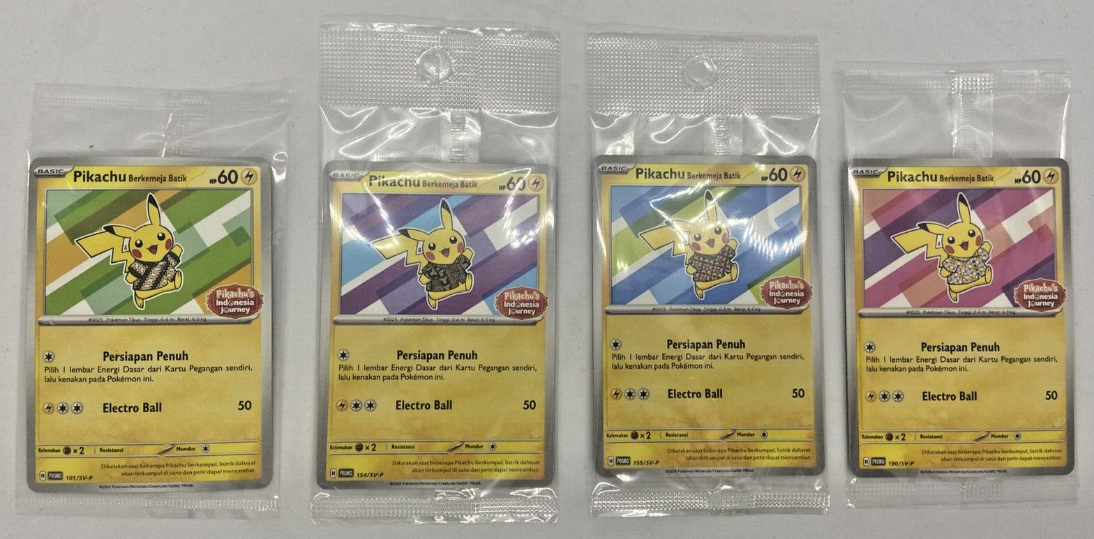 PIKACHU BATIK 30 枚セット PIKACHU BATIK 30 枚セット PIKACHU BERKEMEJA BATIK GOLD FOIL